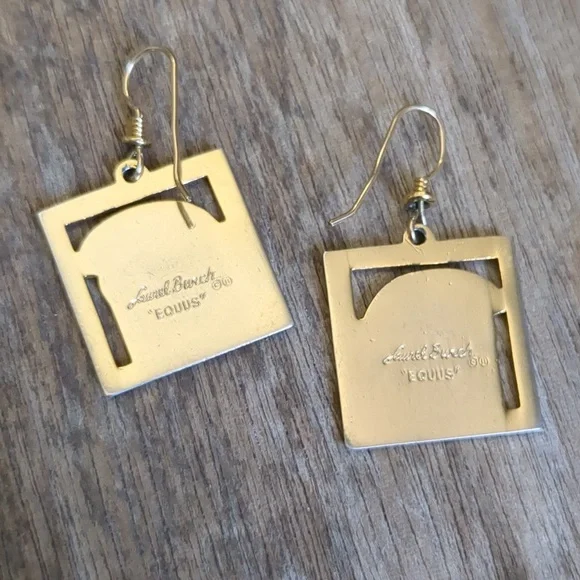 LAUREL BURCH Vintage Equus Earings - Gold Horse Design - Picture 4 of 6